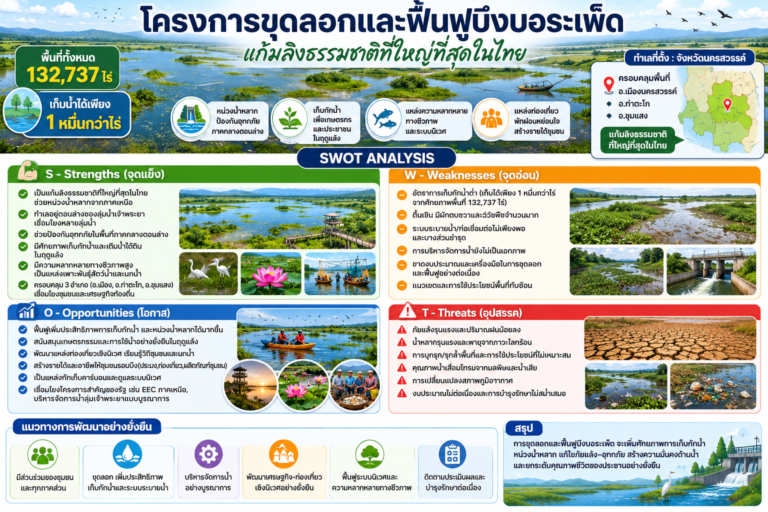 Read more about the article ผลักดันโครงการขุดลอกและฟื้นฟูบึงบอระเพ็ด 132,737ไร่  “แก้มลิง” ธรรมชาติที่ใหญ่ที่สุดในไทย