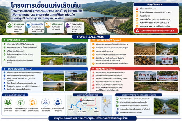 Read more about the article ผลักดัน “โครงการเขื่อนแก่งเสือเต้น”  เพื่อการเกษตร ภัยแล้ง และ ป้องกันน้ำท่วม จังหวัดสุโขทัย พิษณุโลก และพิจิตร